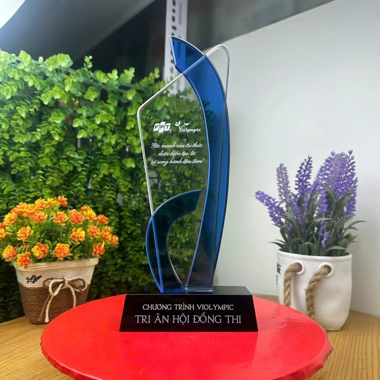 Cúp pha lê vinh danh mã 009