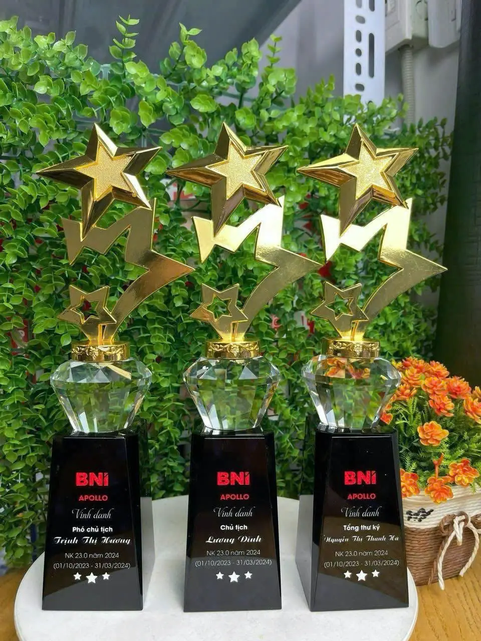 Cúp pha lê ngôi sao kim loại mã 073