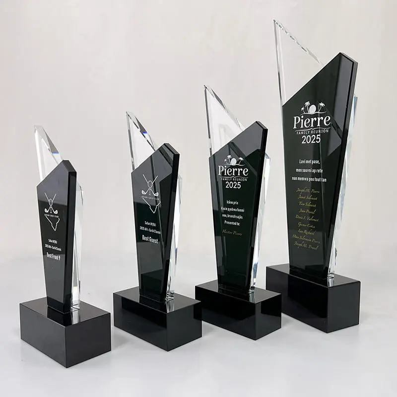 Cúp pha lê 2 tấm nhọn đơn giản mã 284